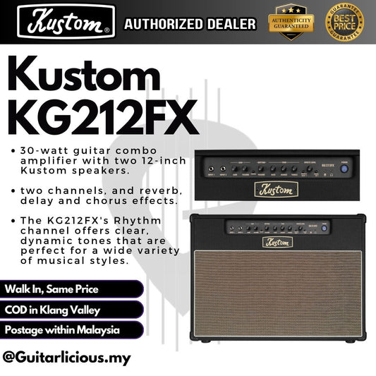 Kustom KG212FX 30-watt 2x12 Guitar Combo Amplifier (KG212-FX)