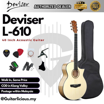 Deviser 40 inch Acoustic Guitar - All Natural ( L-610 / L610 / L 610 )