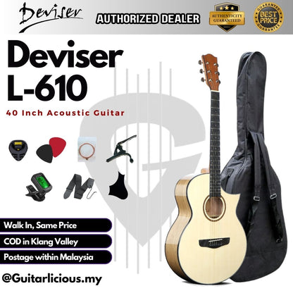 Deviser 40 inch Acoustic Guitar - All Natural ( L-610 / L610 / L 610 )