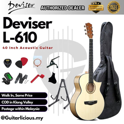 Deviser 40 inch Acoustic Guitar - All Natural ( L-610 / L610 / L 610 )