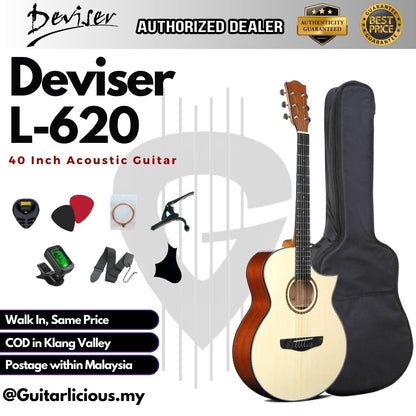 Deviser 40 inch Acoustic Guitar - All Natural ( L-620 / L620 / L 620 )