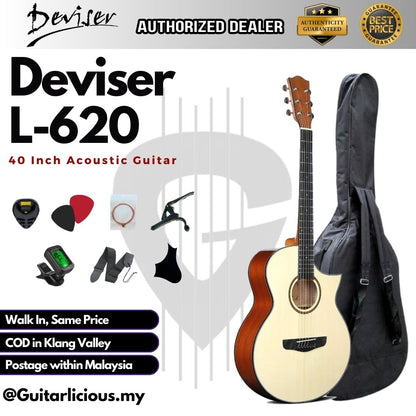 Deviser 40 inch Acoustic Guitar - All Natural ( L-620 / L620 / L 620 )