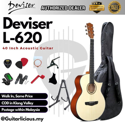 Deviser 40 inch Acoustic Guitar - All Natural ( L-620 / L620 / L 620 )