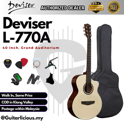 Deviser 40 inch Grand Auditorium Acoustic Guitar L-770A ( L770A / L 770 )