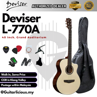 Deviser 40 inch Grand Auditorium Acoustic Guitar L-770A ( L770A / L 770 )