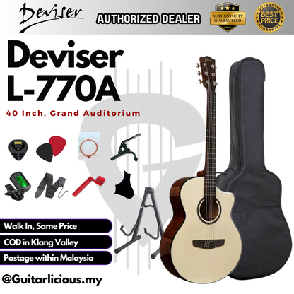 Deviser 40 inch Grand Auditorium Acoustic Guitar L-770A ( L770A / L 770 )