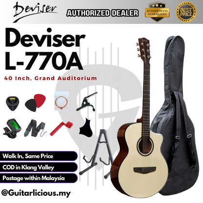 Deviser 40 inch Grand Auditorium Acoustic Guitar L-770A ( L770A / L 770 )