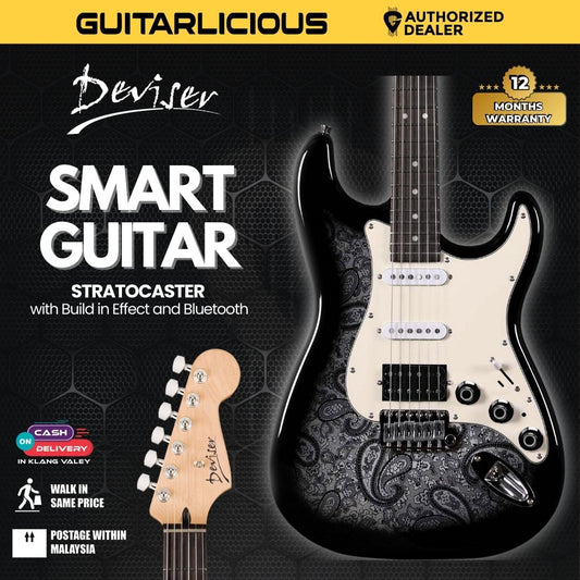 Deviser Smart Electric Guitar Stratocaster with Build in Effect and Bluetooth -Batik Black ( L-G1 / L-G3 )