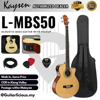 Kaysen Acoustic Bass Guitar with 5 Band Active Pick-Up - All Natural ( L-MBS50EQ / L-MBS50)