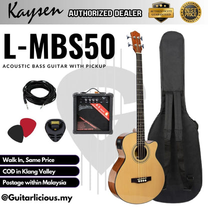 Kaysen Acoustic Bass Guitar with 5 Band Active Pick-Up - All Natural ( L-MBS50EQ / L-MBS50)