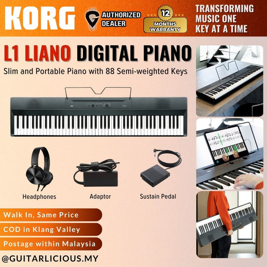 KORG L1 Liano 88-Key Portable Digital Piano - Black ( L-1 / L1-Liano )