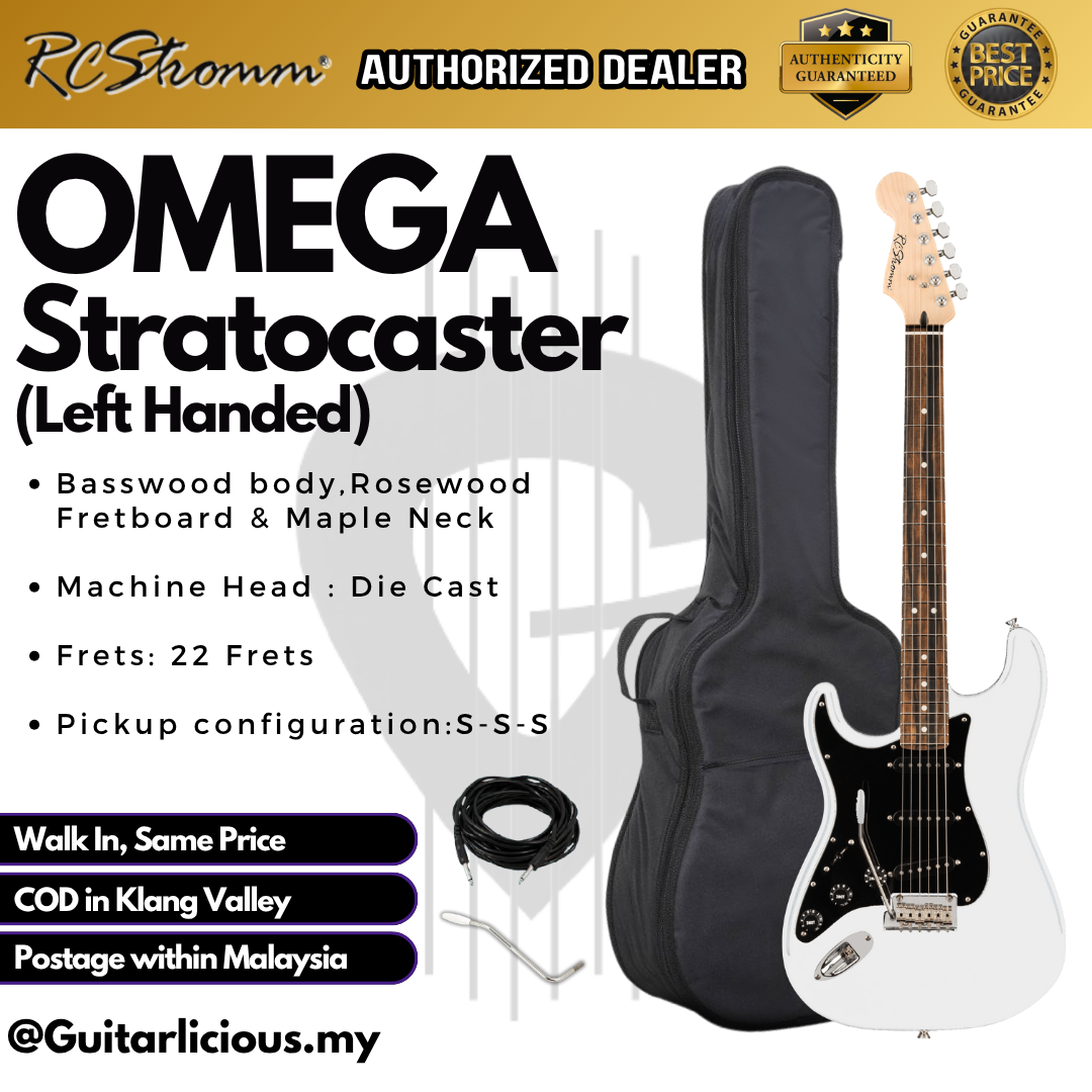 Omega Series LEFT HANDED Stratocaster Electric Guitar with SSS PIckup & Tremolo