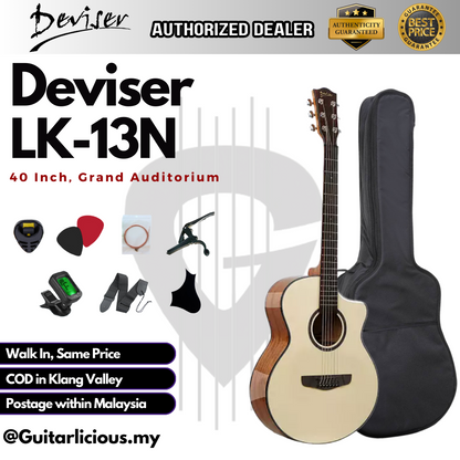 Deviser 40 inch Grand Auditorium Acoustic Guitar LK-13N ( LK13N / LK 13N / LK-13 )