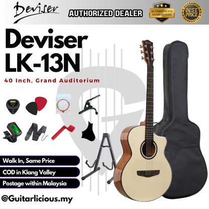 Deviser 40 inch Grand Auditorium Acoustic Guitar LK-13N ( LK13N / LK 13N / LK-13 )