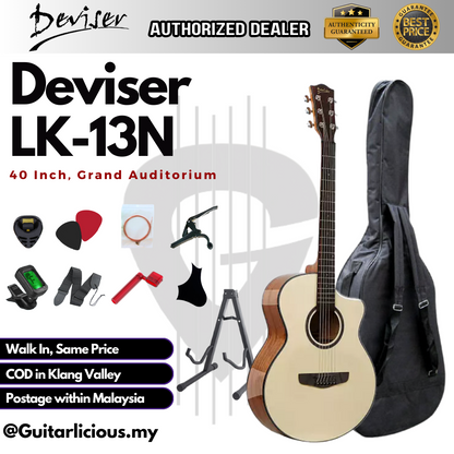 Deviser 40 inch Grand Auditorium Acoustic Guitar LK-13N ( LK13N / LK 13N / LK-13 )