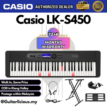 Casio LK-S450 61 key Casiotone Lighting Arranger Keyboard Premium Bundle Set LKS450 / LKS 450