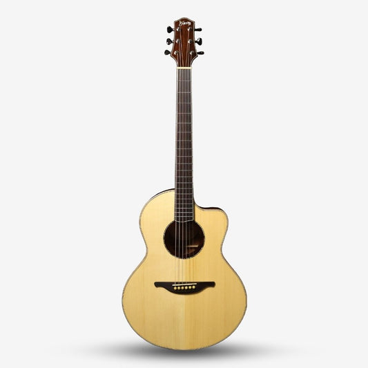 HSIENMO LL38C 38 inch Full Solid Travel Size Acoustic Guitar Cutaway - Solid Spruce & Solid Mahagony ( LL-38C / LL 38 )