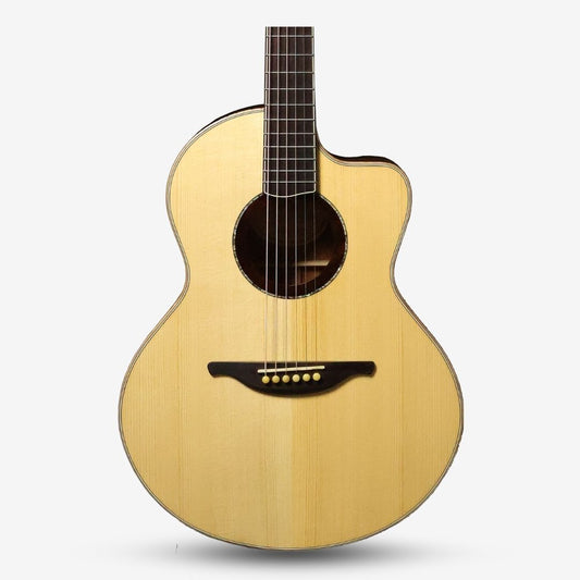 HSIENMO LL38C 38 inch Full Solid Travel Size Acoustic Guitar Cutaway - Solid Spruce & Solid Mahagony ( LL-38C / LL 38 )