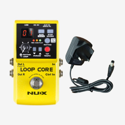 NUX Loop Core Stereo Effect Pedal with Built In Rhythm Tracks and MIDI Control - ( Loop-Core )