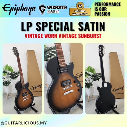 Epiphone Les Paul Special Satin E1 Double Humbucker Electric Guitar - Vintage Worn (ENSV-VCH1/ WL / VS / CH / HS)