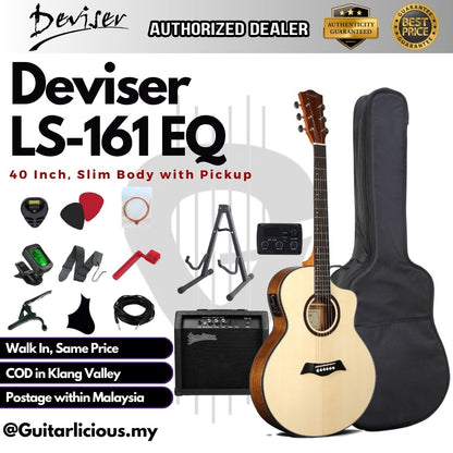 Deviser 40inch Slimbody Acoustic Guitar with EQ / Pick Up - All Natural ( LS-161-EQ / LS161 / LS-161 / EQ )