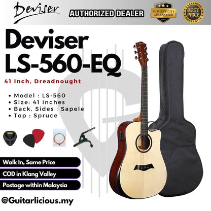 Deviser LS-560-EQ , 41 inch Acoustic Guitar with EQ - All Natural ( LS-560-41EQ  / LS560EQ / LS 560 EQ )