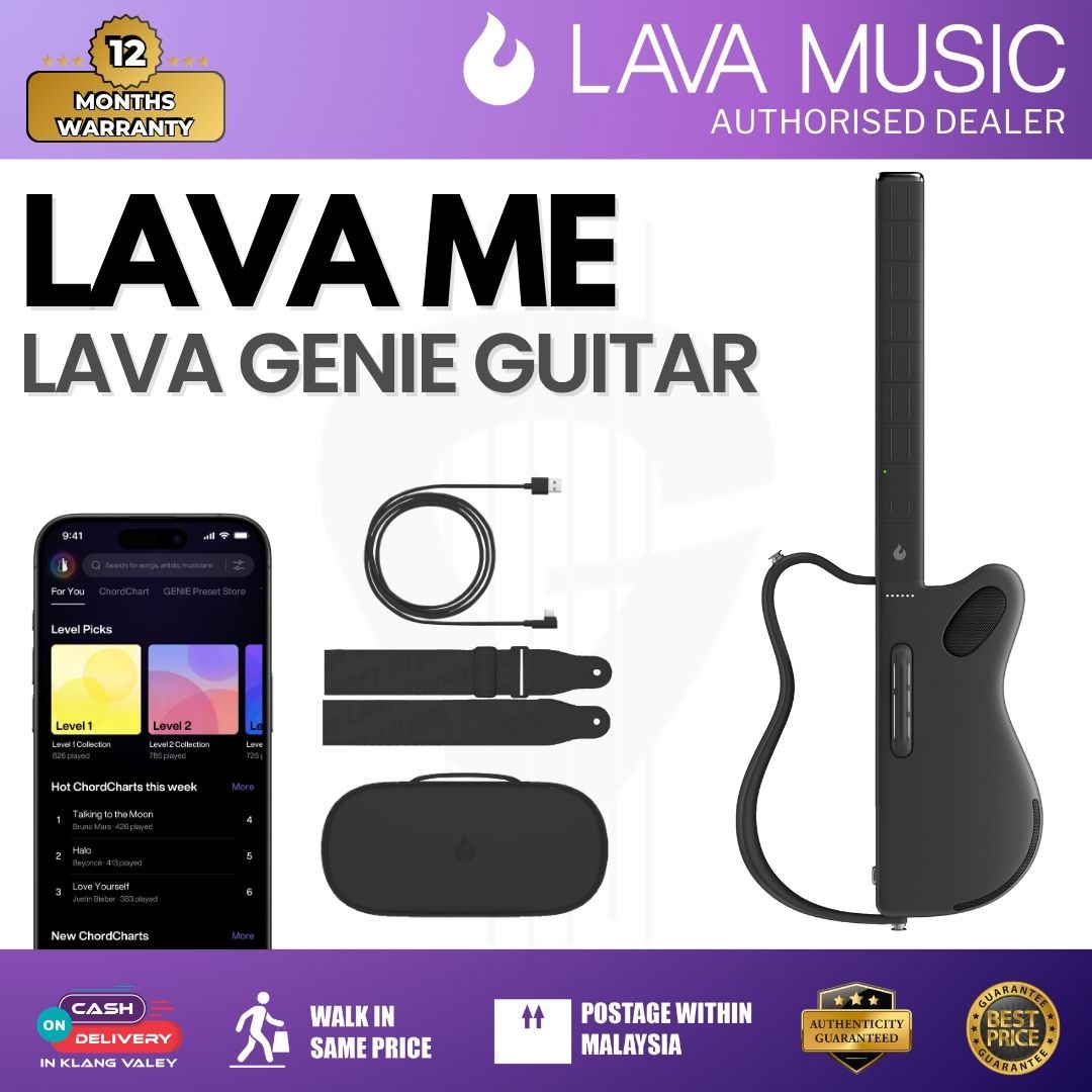 Lava Me Lava Genie Smart Guitar - Black ( Dark Genie