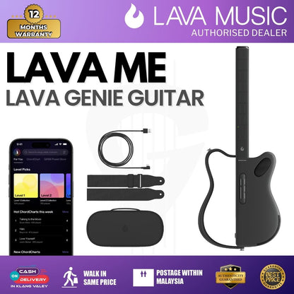 Lava Me Lava Genie Smart Guitar - Black ( Dark Genie )