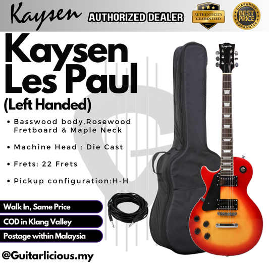LAMBDA Series Les Paul Style LEFT Handed Electric Guitar w/ Double Closed Humbucker (Gamma RCStromm Kaysen , KG-12 / LP)