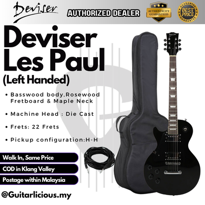 LAMBDA Series Les Paul Style LEFT Handed Electric Guitar w/ Double Closed Humbucker (Gamma RCStromm Kaysen , KG-12 / LP)