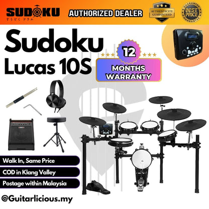 SUDOKU Lucas 10S Series Full Mesh Electronic Drum / Digital Drum Set Kit ( LUCAS10S / Lucas-10S )