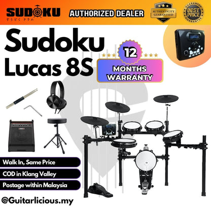 SUDOKU Lucas 8S Series Full Mesh Electronic Drum / Digital Drum Set Kit ( LUCAS8S / Lucas-8S )