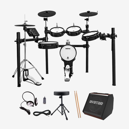 Sudoku Lucas 8S + HH Stand Gen3 Series Full Mesh Electronic Drum w/Drumsticks, Headphone, Pedals ( LUCAS8S / Lucas-8S )