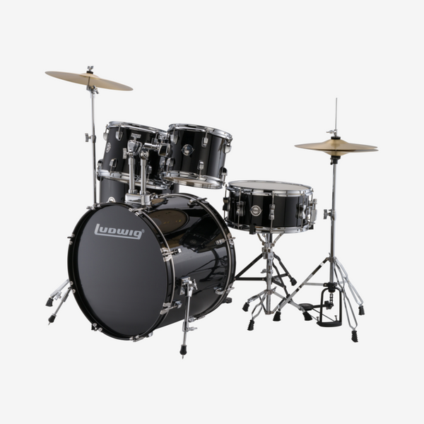 Ludwig LC1601 Accent Fuse 5-Piece Drums Set - Black Cortex (LC 1601 / LC-1601) - (Website Clearance)