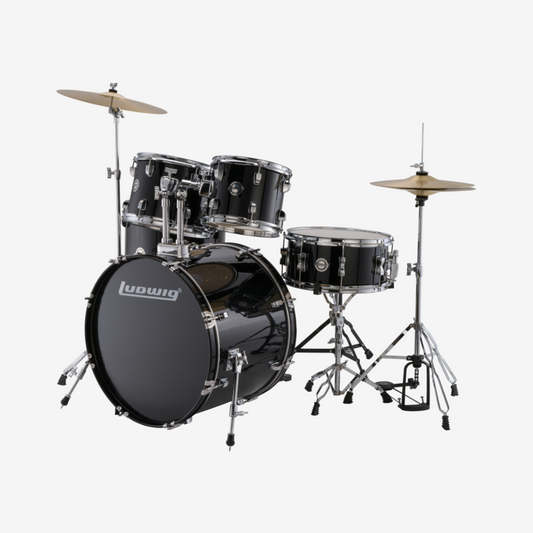 Ludwig LC1601 Accent Fuse 5-Piece Drums Set - Black Cortex (Website Clearance)