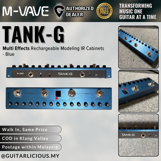 M-Vave Tank-G Guitar Multi Effects Processor Rechargeable Modeling IR Cabinets - Blue