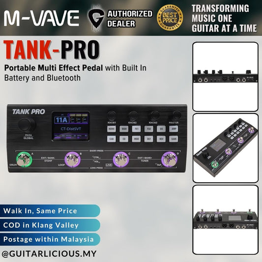 M-VAVE Tank Pro Portable Multi Effect Pedal with Built In Battery and Bluetooth