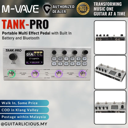 M-VAVE Tank Pro Portable Multi Effect Pedal with Built In Battery and Bluetooth