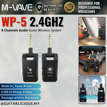 M-VAVE WP-5 Guitar Wireless System 2.4GHz 6 Channels Audio Transmitter Receiver (  WP5 / WP-5 )
