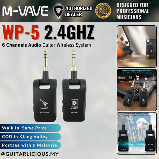 M-VAVE WP-5 Guitar Wireless System 2.4GHz 6 Channels Audio Transmitter Receiver (  WP5 / WP-5 )