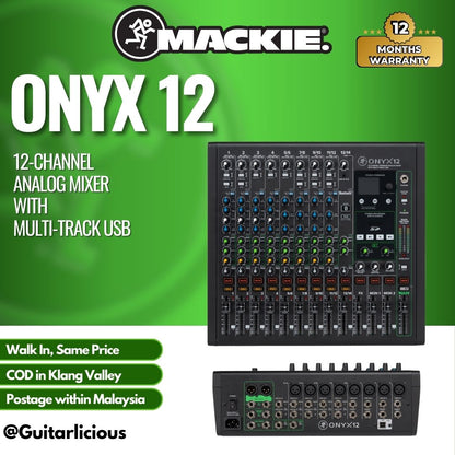 Mackie Onyx12 12-channel Analog Mixer with Multi-Track USB