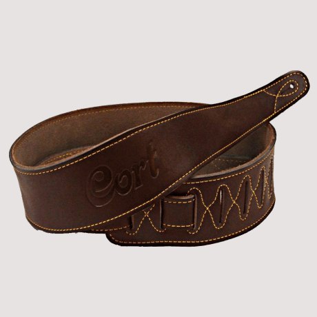 Cort CA630L Deluxe Leather Guitar Strap - Brown