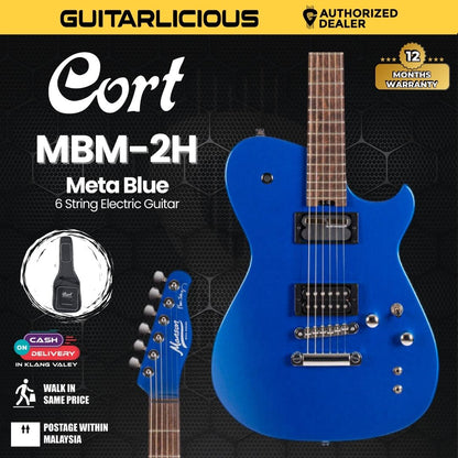 Cort MBM-2H Sustainiac Electric Guitar with Bag - Meta Blue