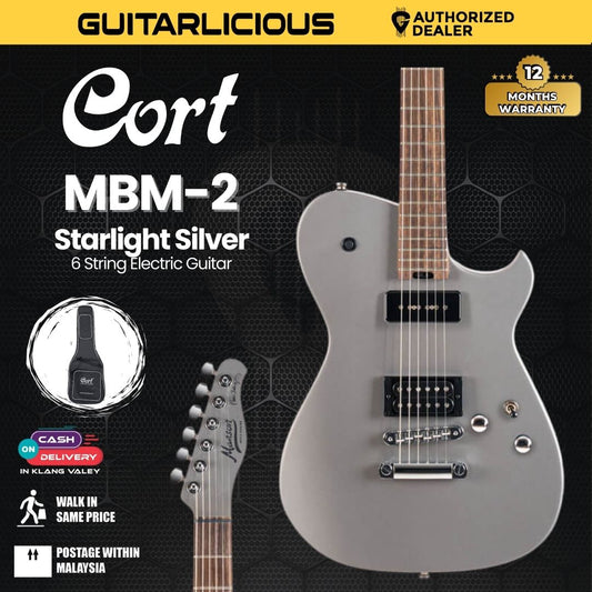 Cort MBM-2P Meta Series Matt Bellamy Signature Electric Guitar with bag - Starlight Silver