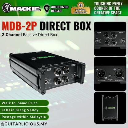 Mackie MDB-2P 2 Channel Stereo Passive Direct Box DI Box