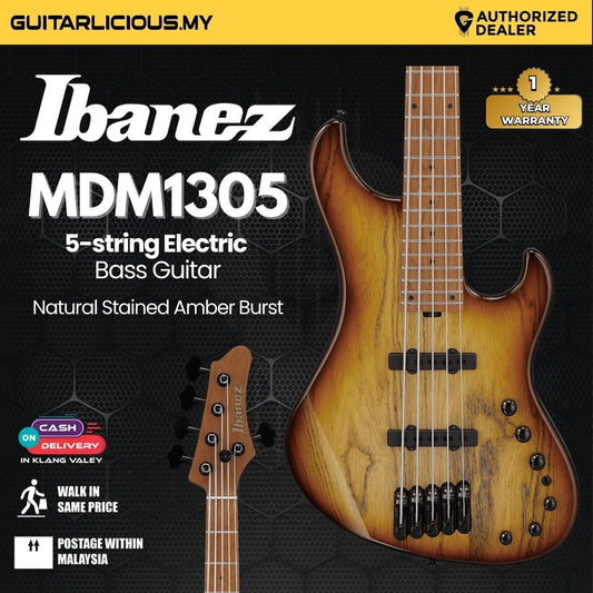 Ibanez Mode MDM1305 5-string Electric Bass Guitar - Natural Stained Amber Burst