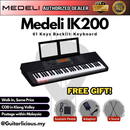 Medeli IK200 61 Keys Backlit-Keyboard ( IK200 / IK 200)