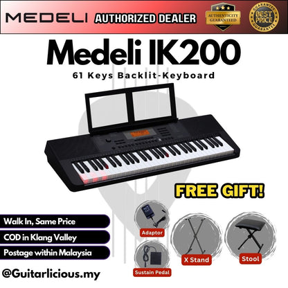 Medeli IK200 61 Keys Backlit-Keyboard ( IK200 / IK 200)