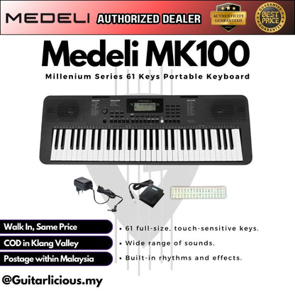 Medeli MK100 Millenium Series 61 Keys Portable Keyboard ( MK-100 / MK 100 )