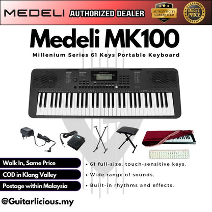 Medeli MK100 Millenium Series 61 Keys Portable Keyboard ( MK-100 / MK 100 )